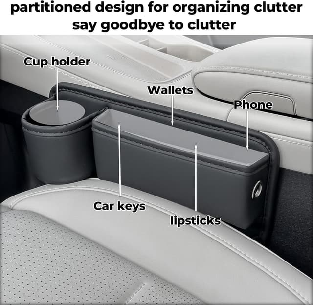 Detalle 2 de PLEW Anti-Drop Car Seat Gap Filler Organizer 2PC