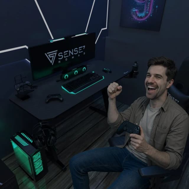 Thumbnail 2 de Sense7 Nomad Basic mesa gaming ergonómica 100x50 Negra