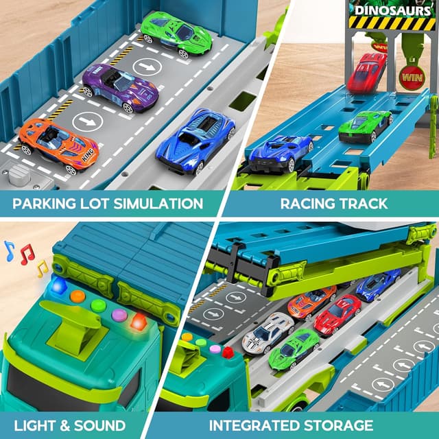 Detalle 2 de Carrier Truck Race Track Toddler Toys