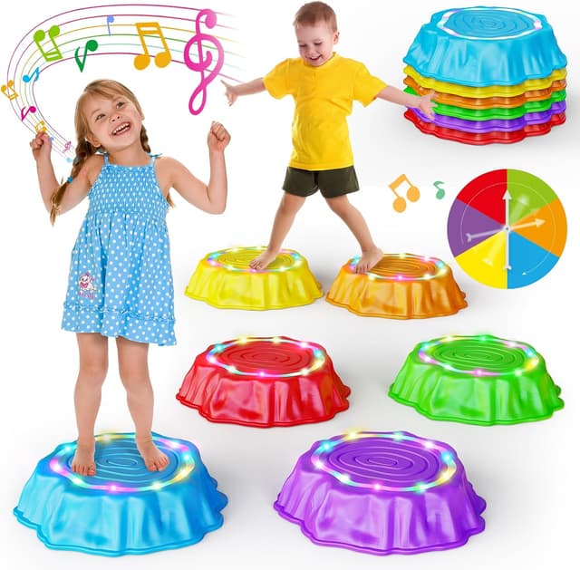 Imagen de Jofuni Light Up Musical Stepping Stones 6 pcs 🧩 en OfertitasTOP