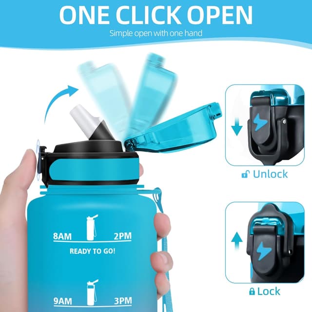 Detalle de Motswedi borraccia 1500 ml motivazionale senza BPA con cannuccia