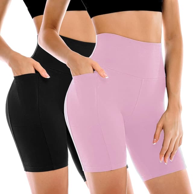 Thumbnail 6 de Leafigure 2-Pack High-Waisted Women’s Biker Shorts with Pockets (Yoga, Running, Gym)