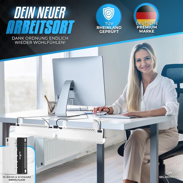 Thumbnail 6 de GELSENWERK Kabelkanal Schreibtisch 2er Set