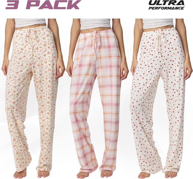 Detalle 2 de Ultra Performance Women’s Pajama PJ Pants 3-Pack Lounge Bottoms (Plus Sizes)