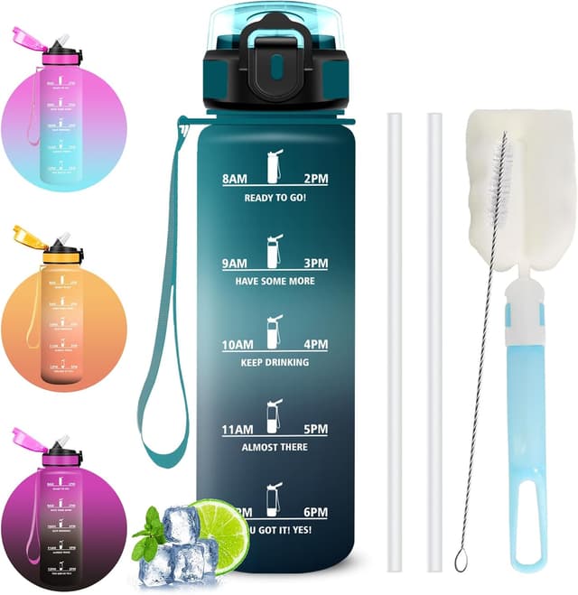 Detalle de Borraccia 1 litro Bambino con cannuccia antigoccia e orari per idratazione