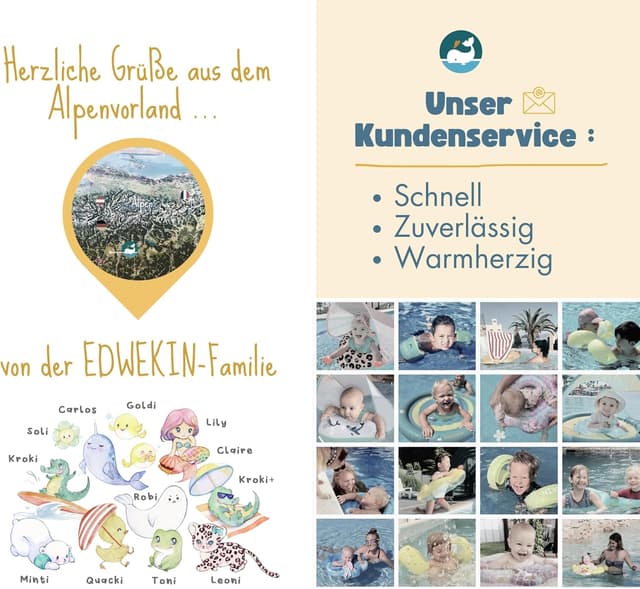 Thumbnail 5 de EDWEKIN Premium Baby-Schwimmring mit UV-Schutz 50+