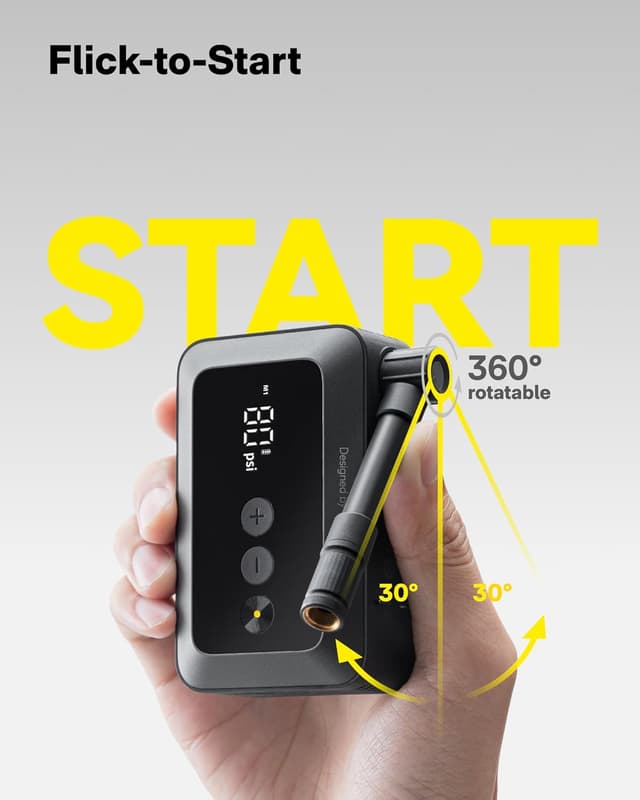 Thumbnail 5 de HOTO Mini Bike Tire Pump 150 PSI electric pump