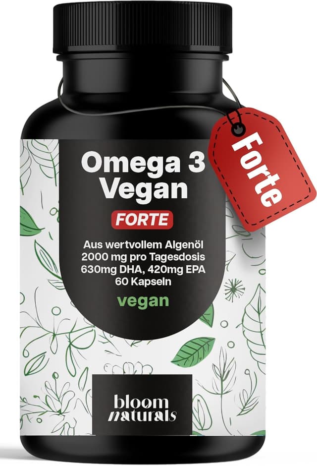 Detalle de Omega 3 Kapseln FORTE Vegan, 60 Kapseln