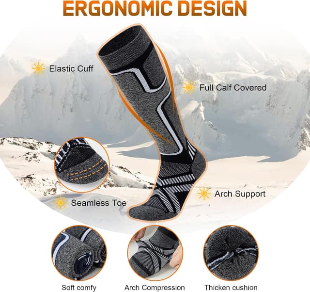 Detalle de Cirorld Skisocken Merinowolle 2 Paar