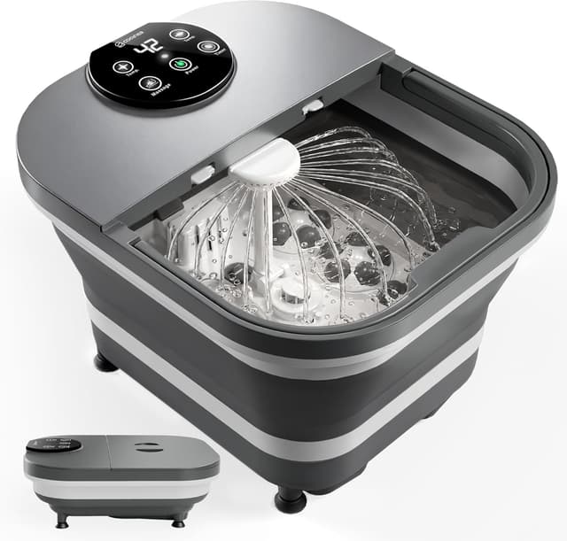 Detalle de COMFIER Electric Foot Spa with Heat & Automatic Massage (180° surround water spray, LED display)