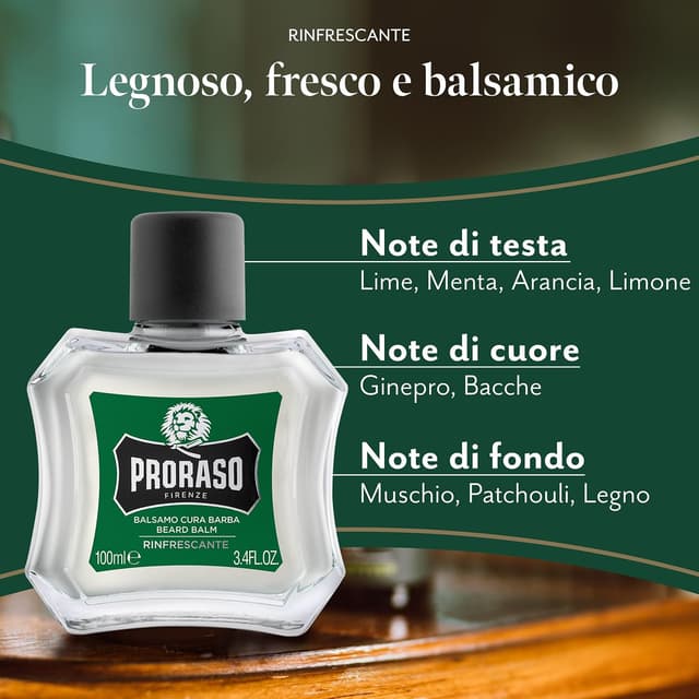 Detalle 2 de Proraso Balsamo Cura Barba Rinfrescante 100 ml: sollievo immediato e pelle più morbida