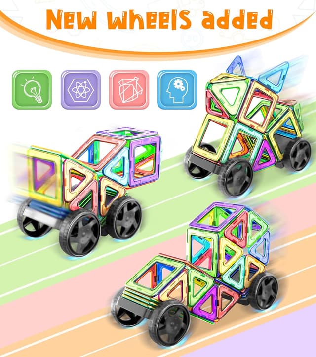 Detalle 2 de COOLJOYA Bloques Magnéticos 50 piezas 🎲