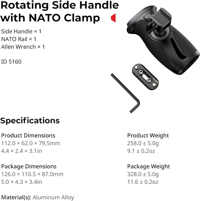 Thumbnail 6 de SMALLRIG 5160 Mango lateral giratorio 15 kg