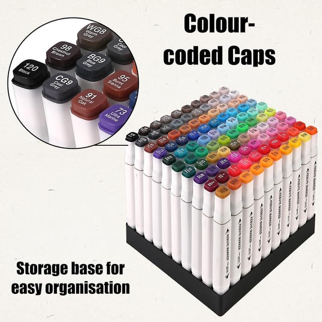 Thumbnail 1 de Kebuye Colouring Pens 100 Colour Alcohol Markers