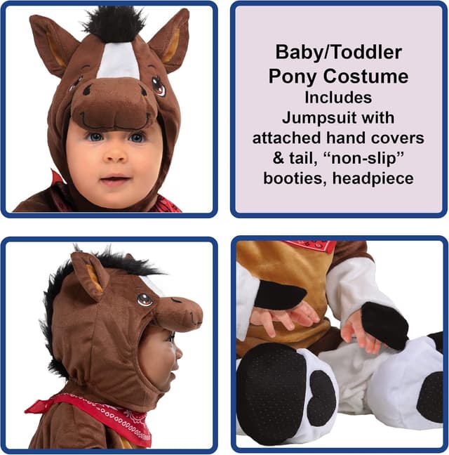 Detalle 2 de Rubies Giddy-Up Pony Costume for Babies (Unisex) 6-12 Months