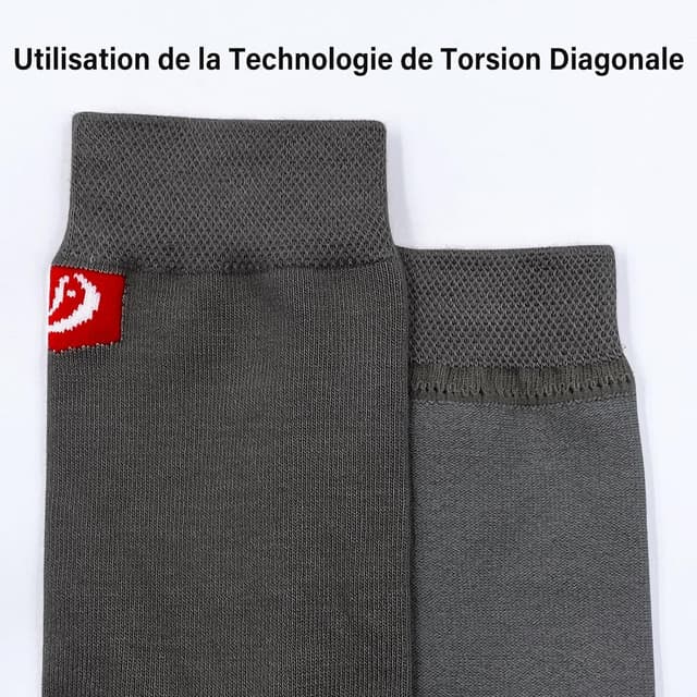 Detalle de LOFIR Chaussettes bambou courtes respirantes (crew) — lot de 6 paires homme & femme, noir, blanc, gris foncé, beige et brun