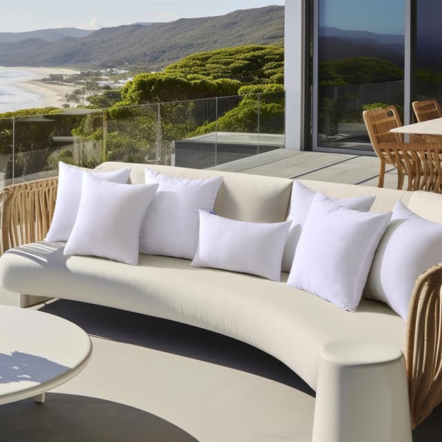 Detalle 2 de MIULEE Outdoor Wetterfeste Kissenfüllung 40x40 cm – 2er-Set (wasserdichtes Innenkissen)