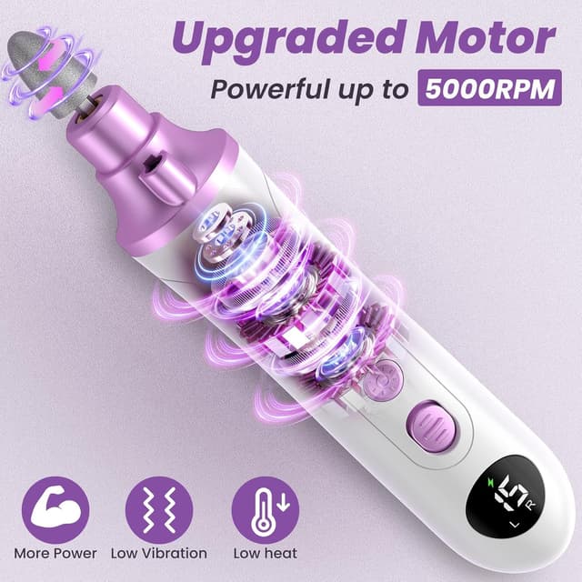 Detalle 2 de Maniküre Set Elektrisch Nagelfeile 15 Stufen 💅