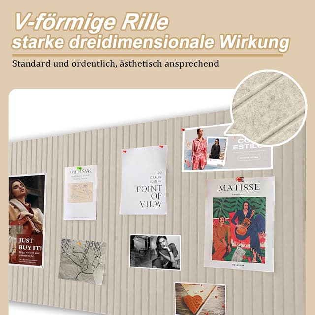 Thumbnail 5 de Große Filz Pinnwand 80×40 cm – selbstklebend