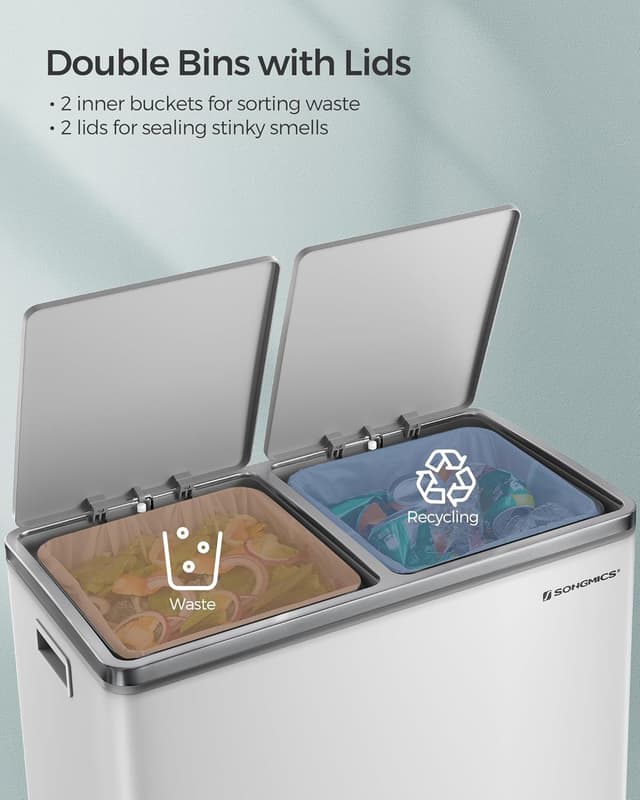 Detalle de Dual rubbish bin 2 x 8 gallons