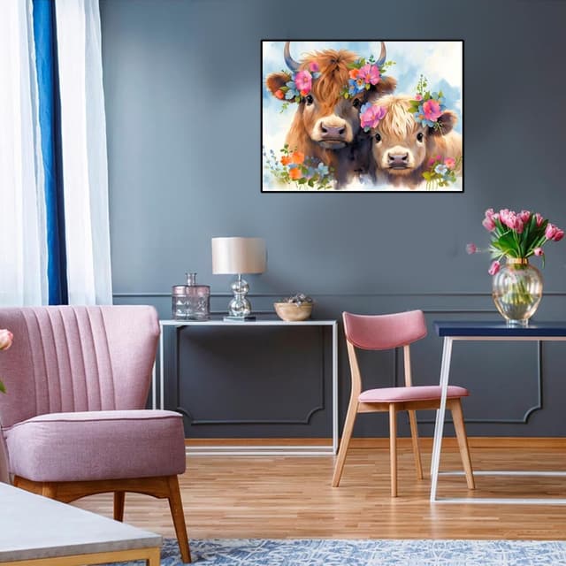 Thumbnail 4 de DIY Paint by Numbers Highland Cow Kit