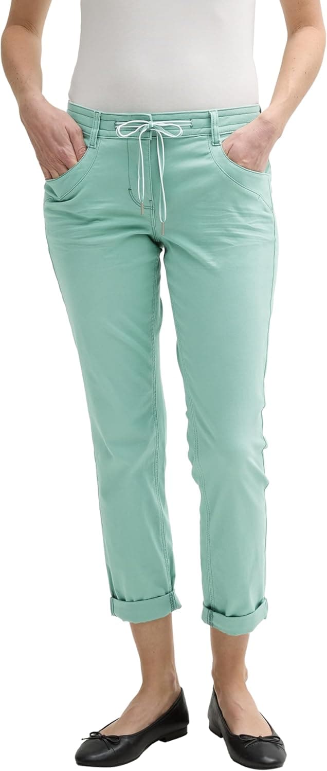 Detalle de TOM TAILOR 1040963 pantaloni affusolati donna in cotone con cinque tasche