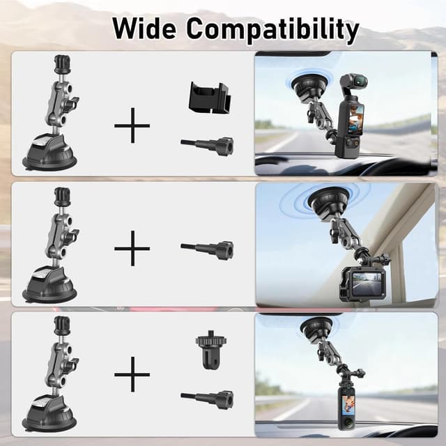 Detalle 2 de Wiseten Saugnapfhalterung 360° für Actioncams