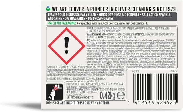 Thumbnail 1 de Ecover Zero tablettes lave-vaisselle 24 đ§œ