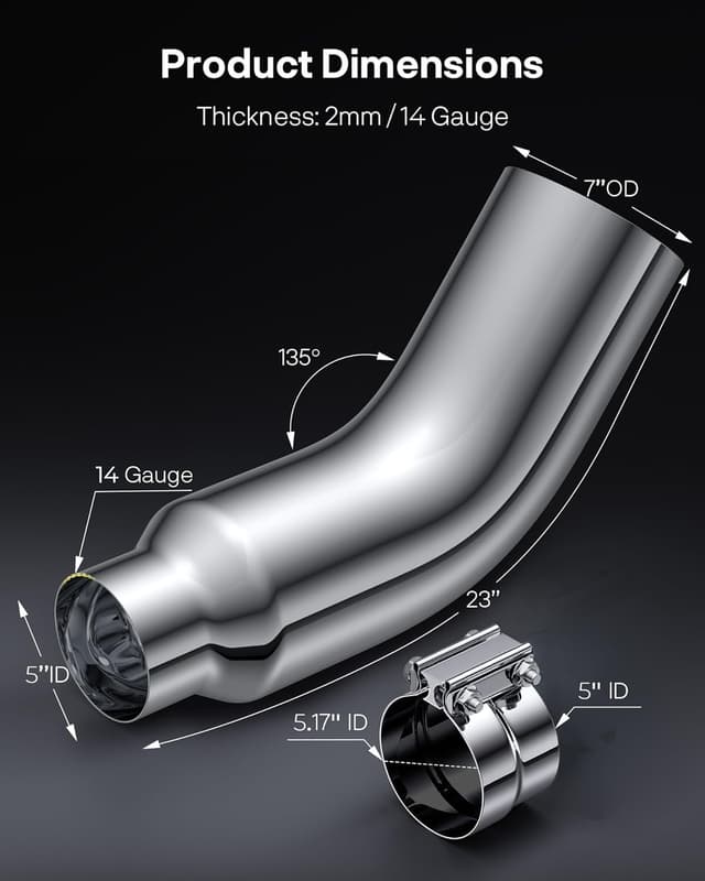 Thumbnail 1 de JY PERFORMANCE 5 Inch ID Diesel Exhaust Tip 23
