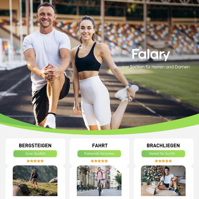 Thumbnail 5 de FALARY 10 Paar Sneaker Socken Kurze Sportsocken