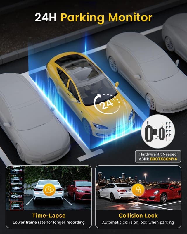 Thumbnail 4 de GKU D600 4K Dash Cam Front and Rear