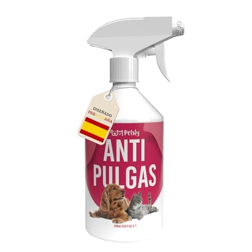 Detalle de Petsly Spray Antipulgas para Perros y Gatos de 500 ml con geraniol (no mancha) antiparasitario para hogar
