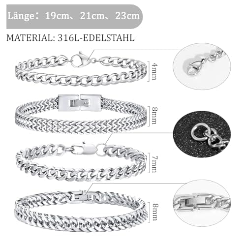 Detalle 2 de Esmoly pulsera hombre 316L 21 cm