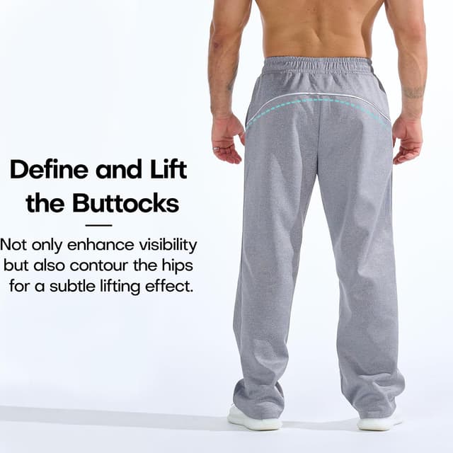 Thumbnail 2 de BROKIG Mens Oversized Gym Tracksuit Bottoms