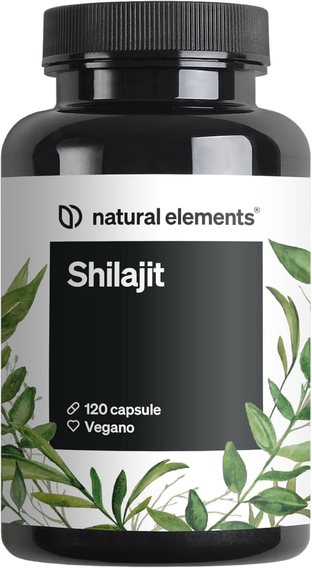 Detalle de natural elements Integratore di Shilajit 1300 mg per dose – 120 capsule vegane (prodotto in Germania, testato in laboratorio)