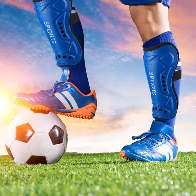 Detalle de Yoosso Kids shin pads for football 10 x 19 cm