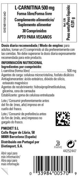 Thumbnail 1 de Solgar L-Carnitina 500 mg 30 comprimidos 💊