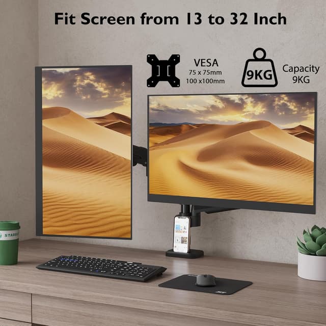 Thumbnail 3 de BONTEC Monitor Halterung für 2 Monitore 13–32 Zoll