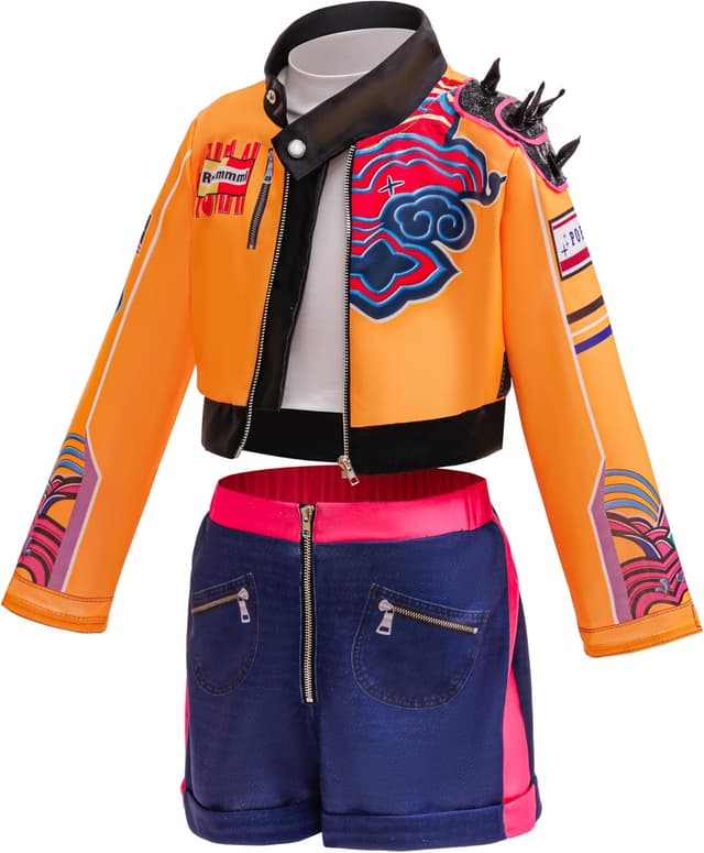 Detalle de Lgandpg Rumi Kids Halloween Outfit Set for Girls (Jacket, T-Shirt, Shorts)