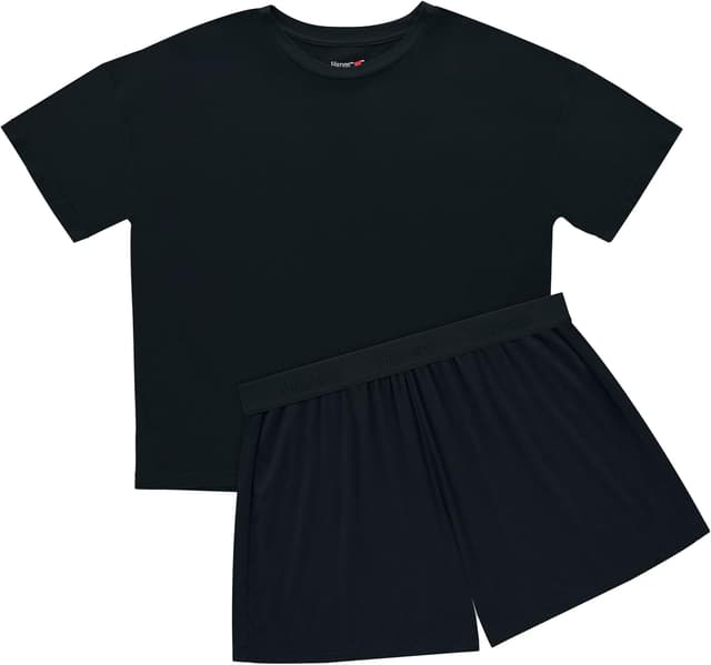 Detalle de Hanes Women’s Pajamas Set (Comfywear) — SupertSoft T-Shirt & Sleep Shorts