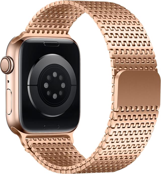 Detalle de Anlinser Magnetic Stainless Steel Apple Watch Strap (Rose Gold) for 42mm/41mm/40mm/38mm
