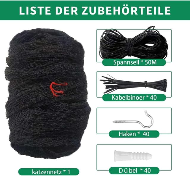 Thumbnail 2 de Tatamiyya 16x3m Katzennetz Balkonschutz 🐾