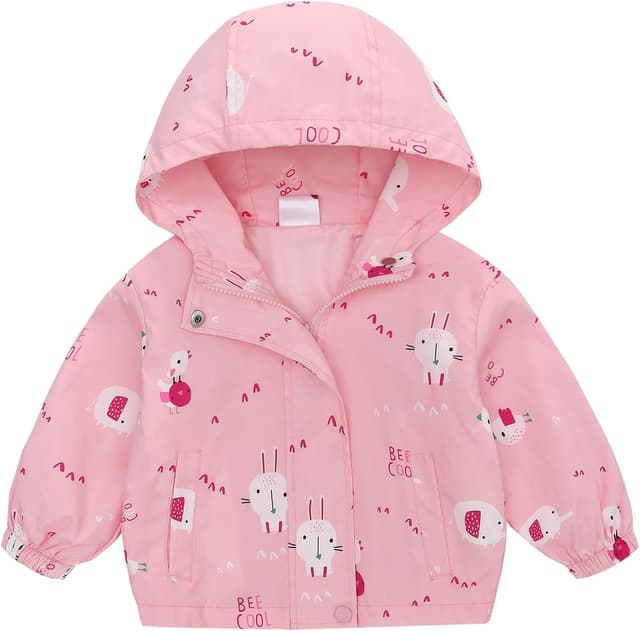 Detalle de famuka kids fleece jacket with hood for toddlers (2–5 years) windproof coat
