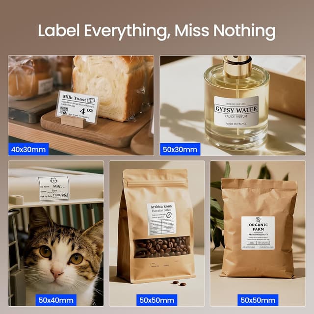 Thumbnail 6 de CLABEL 6 rotoli nastro termico bianco 50x40 mm per stampanti di etichette