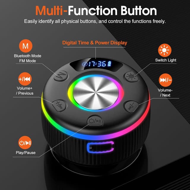 Detalle de PRSCFUM Bluetooth Shower Speaker 2025 — Portable speaker
