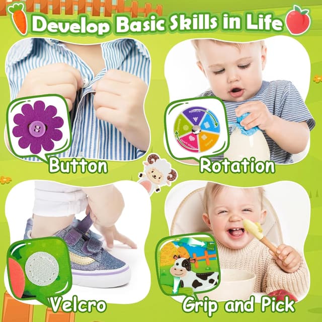 Detalle de Montessori busy farm book for toddlers