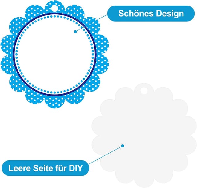 Detalle 2 de jijAcraft Blumen Runde GeschenkanhĂ€nger 6 cm đ