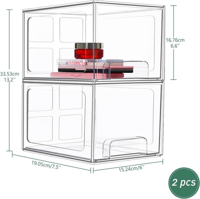Thumbnail 1 de Greentainer Stackable Makeup Organisers 2 Pack