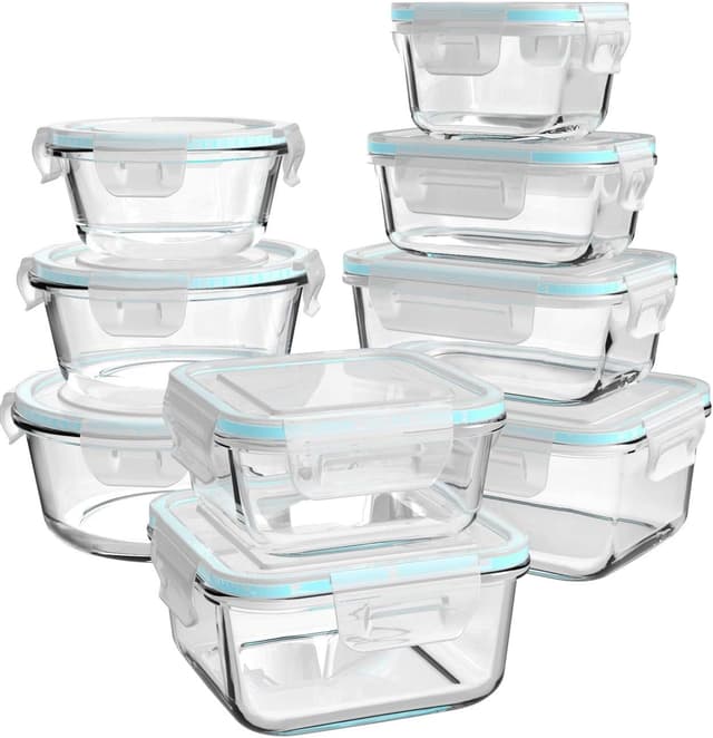 Detalle de AILTEC 18-Piece Glass Food Storage Containers