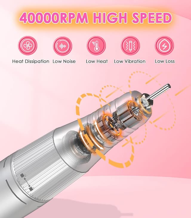 Detalle 2 de Portable Nail Drill 40,000RPM E-File